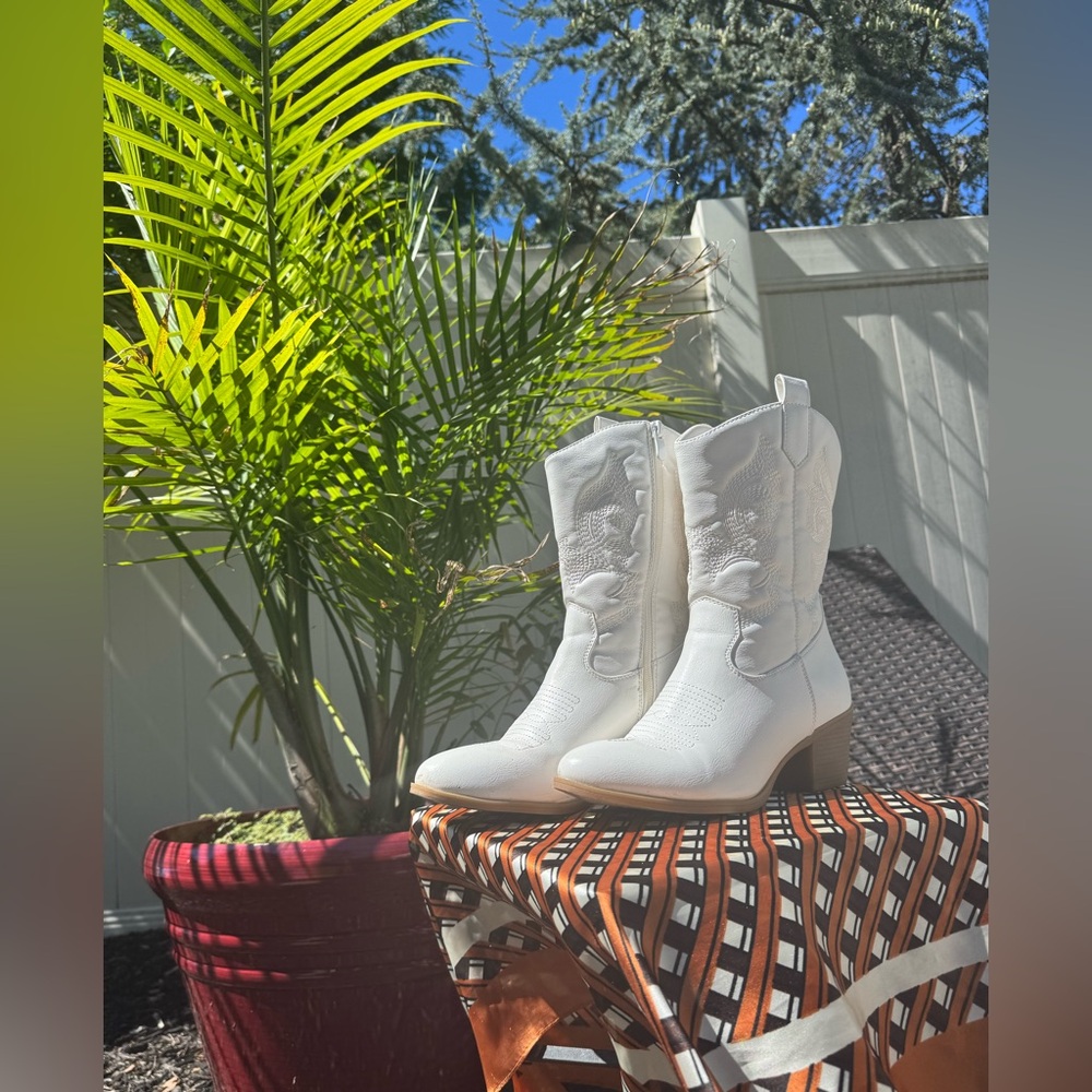 White Western Boots